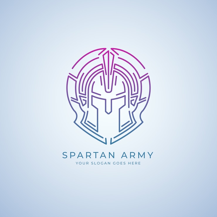 Vetor grátis modelo de logotipo gradient spartan