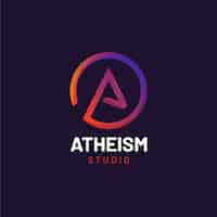 Vetor grátis modelo de logotipo gradiente ateísmo