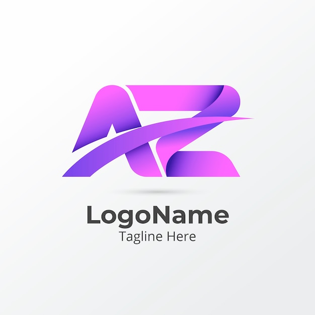 Modelo de logotipo gradiente az ou za