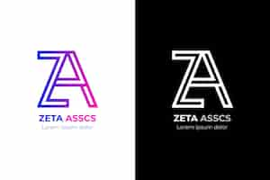 Vetor grátis modelo de logotipo gradiente az ou za