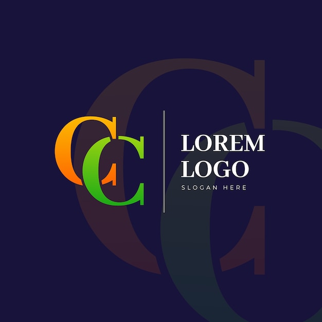 Modelo de logotipo gradiente cc