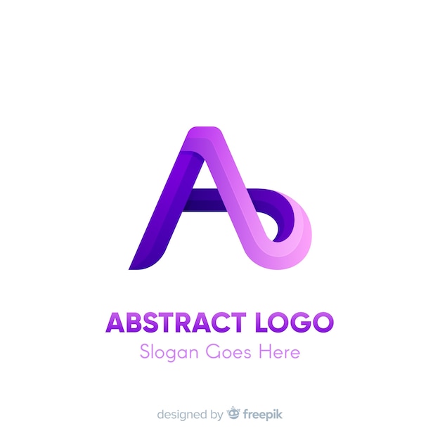 Modelo de logotipo gradiente com forma abstrata