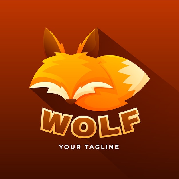 Vetor grátis modelo de logotipo gradiente criativo wolfpack