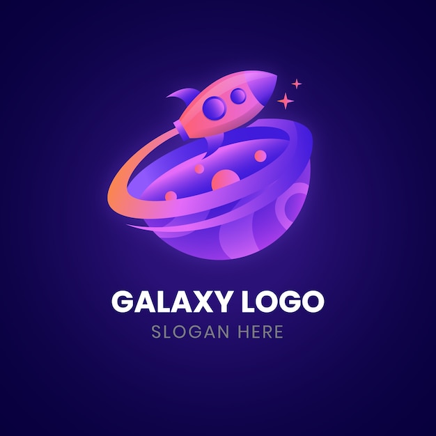 Modelo de logotipo gradiente de galáxia