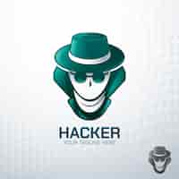 Vetor grátis modelo de logotipo gradiente de hacker