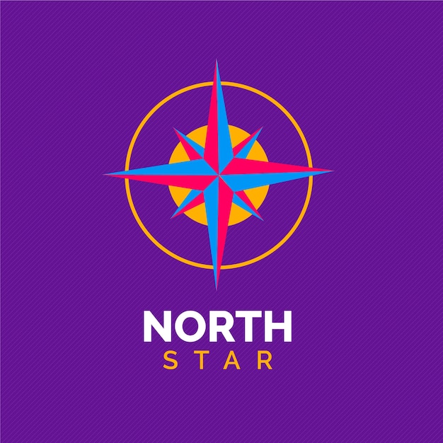 Vetor grátis modelo de logotipo gradiente estrela norte