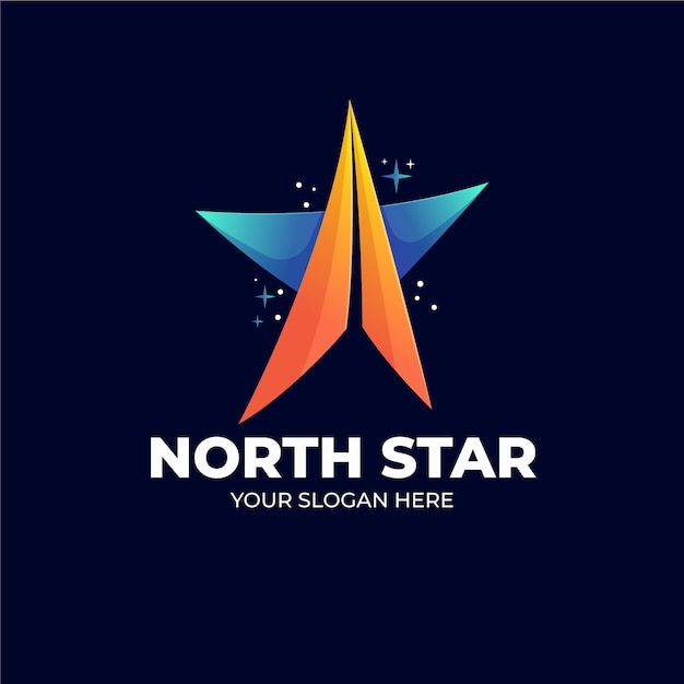 Modelo de logotipo gradiente estrela norte