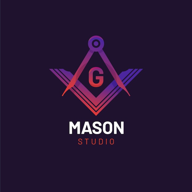 Vetor grátis modelo de logotipo gradiente mason