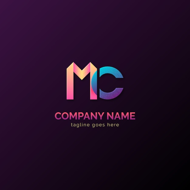 Modelo de logotipo gradiente mc