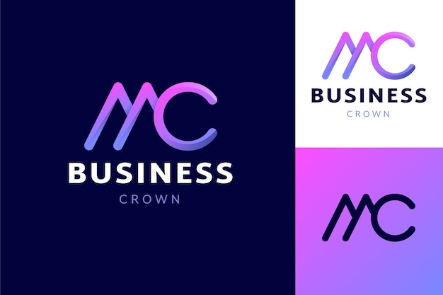 Modelo de logotipo gradiente mc