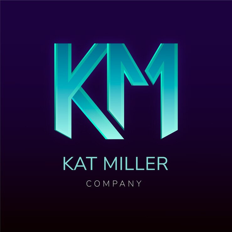 Vetor grátis modelo de logotipo gradiente mk ou km