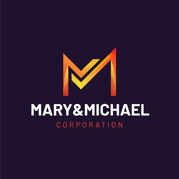 Modelo de logotipo gradiente mm