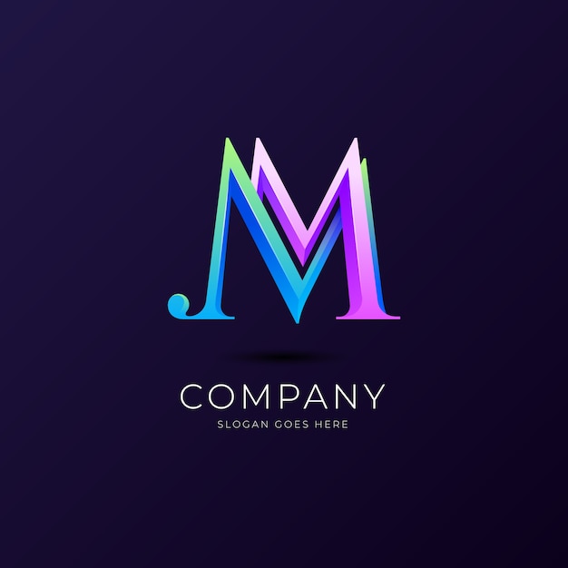 Modelo de logotipo gradiente mm