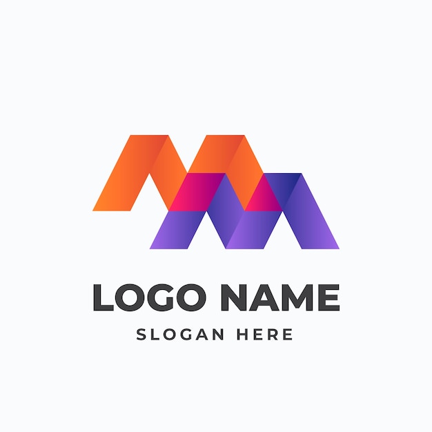 Modelo de logotipo gradiente mm