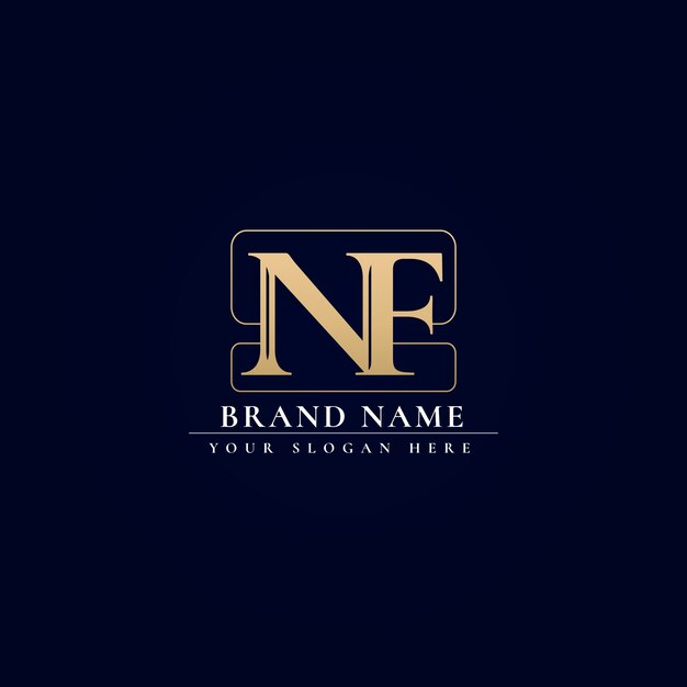 Modelo de logotipo gradiente nf ou fn