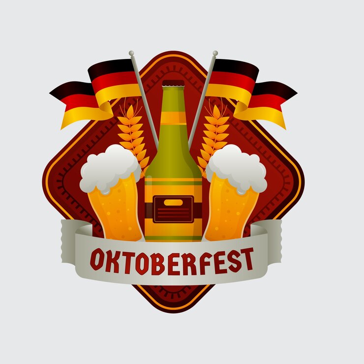 Vetor grátis modelo de logotipo gradiente para o festival oktoberfest