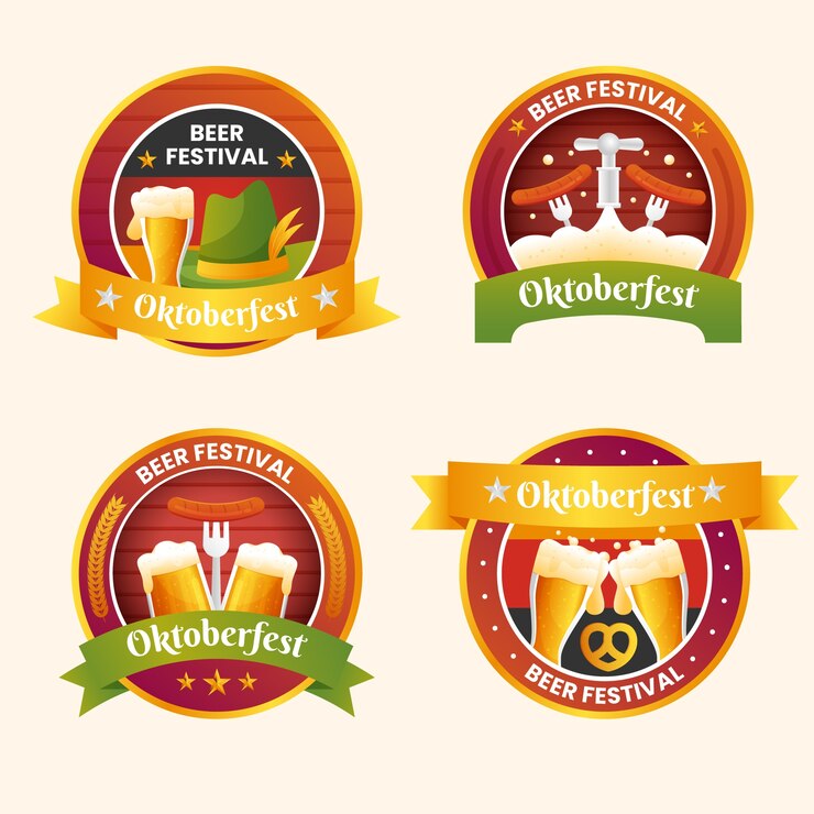 Vetor grátis modelo de logotipo gradiente para o festival oktoberfest