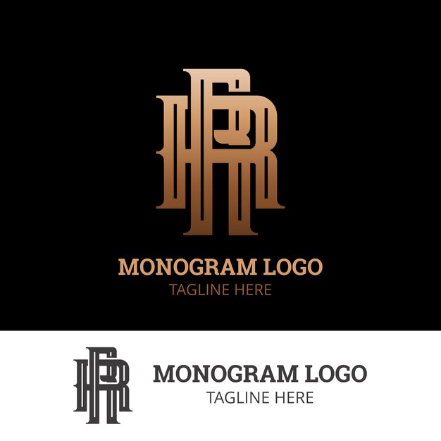 Modelo de logotipo gradiente rr