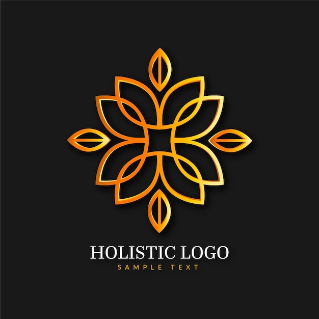 Modelo de logotipo holístico detalhado