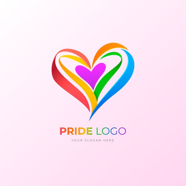 Vetor grátis modelo de logotipo lgbt do mês do orgulho gradiente