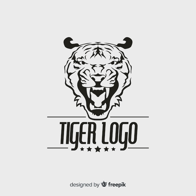 Vetor grátis modelo de logotipo moderno tigre