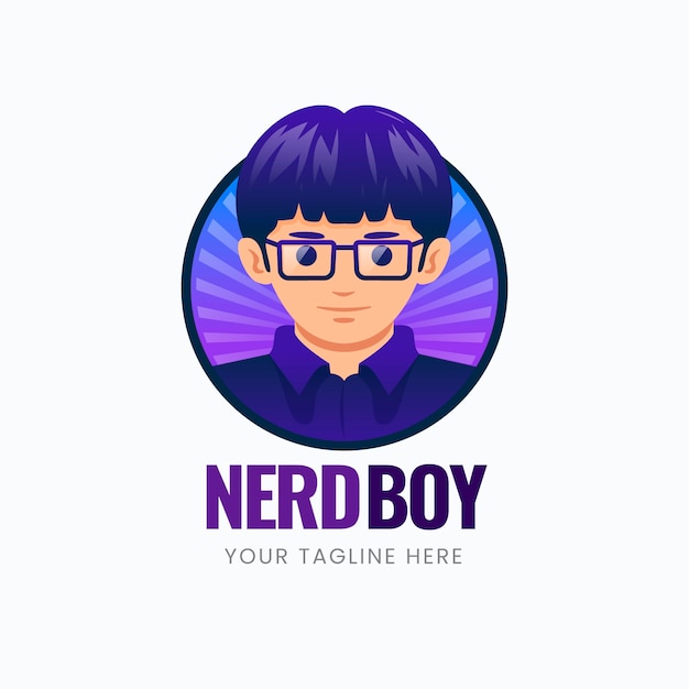 Modelo de logotipo nerd criativo