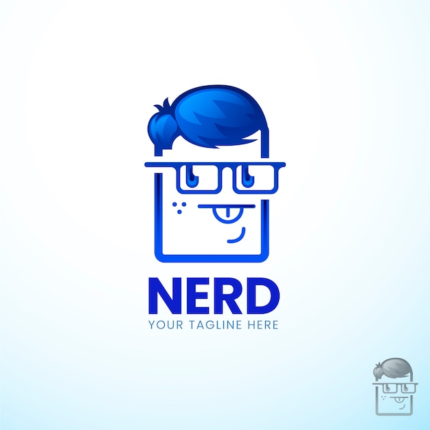 Vetor grátis modelo de logotipo nerd criativo