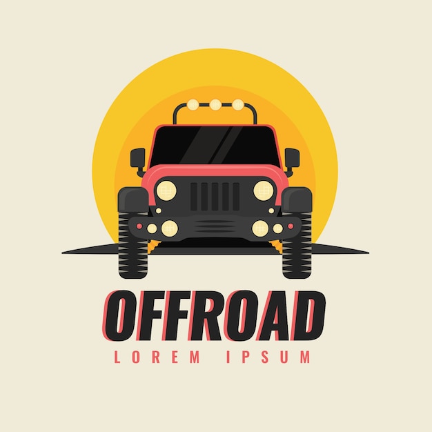 Vetor grátis modelo de logotipo offroad desenhado à mão