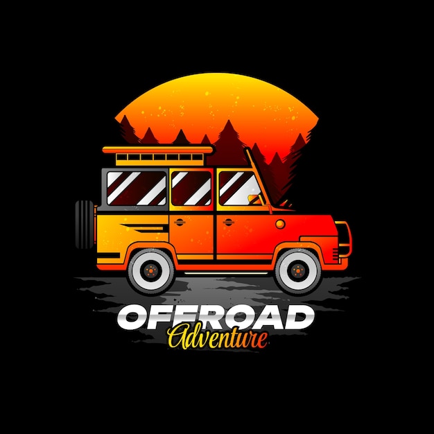 Vetor grátis modelo de logotipo offroad gradiente