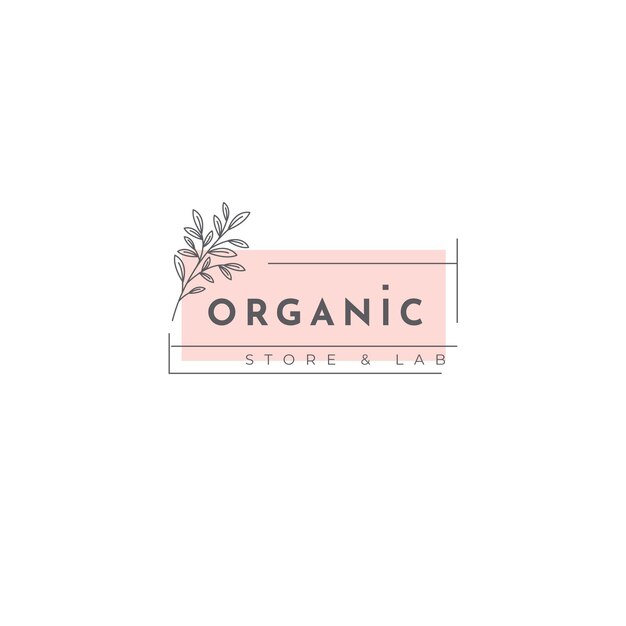 Modelo de logotipo orgânico com folhas