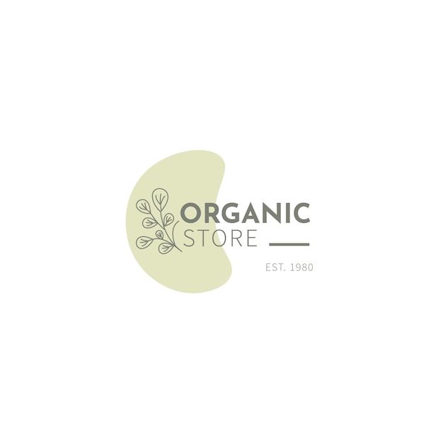Vetor grátis modelo de logotipo orgânico com folhas