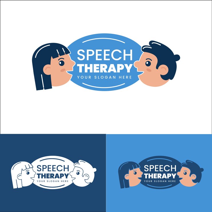 Vetor grátis modelo de logotipo para terapia da fala