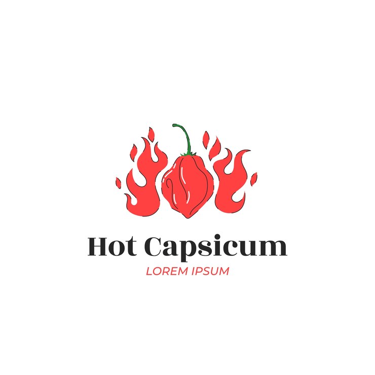 Vetor grátis modelo de logotipo picante desenhado à mão