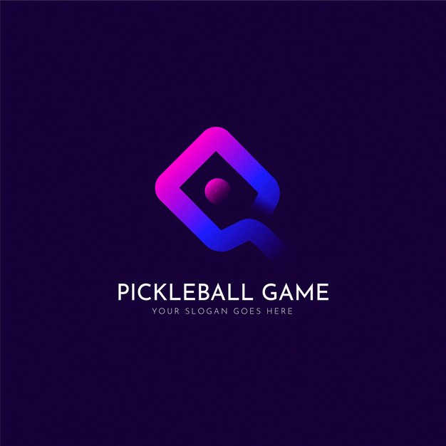 Modelo de logotipo pickleball gradiente