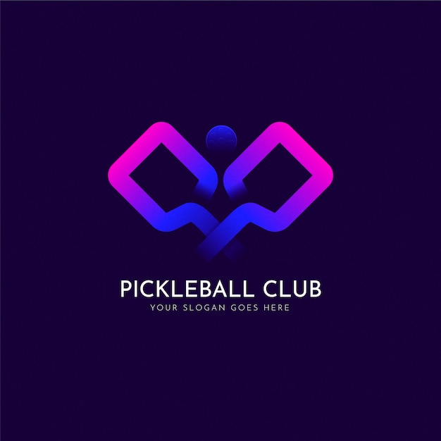 Modelo de logotipo pickleball gradiente