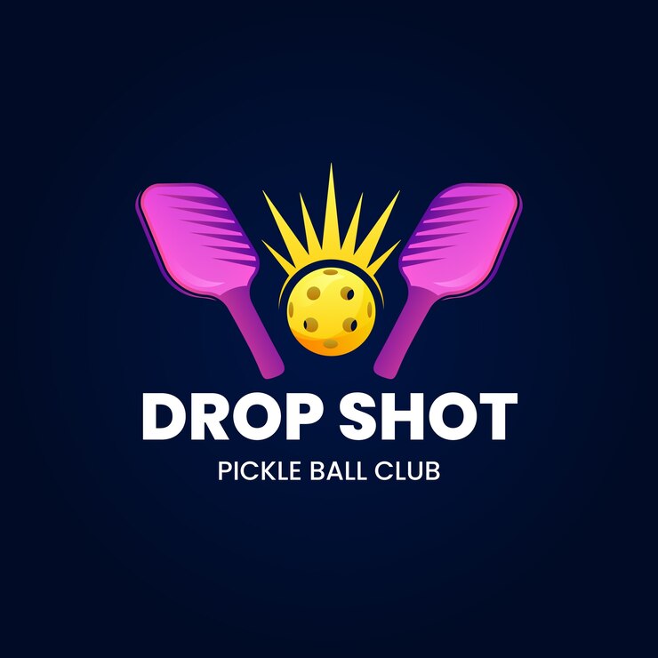 Vetor grátis modelo de logotipo pickleball gradiente