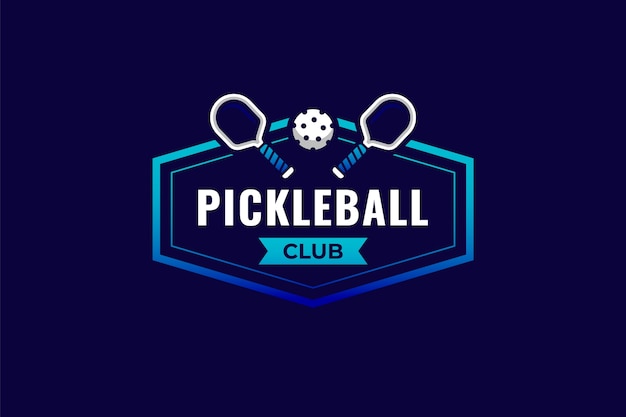 Vetor grátis modelo de logotipo pickleball gradiente