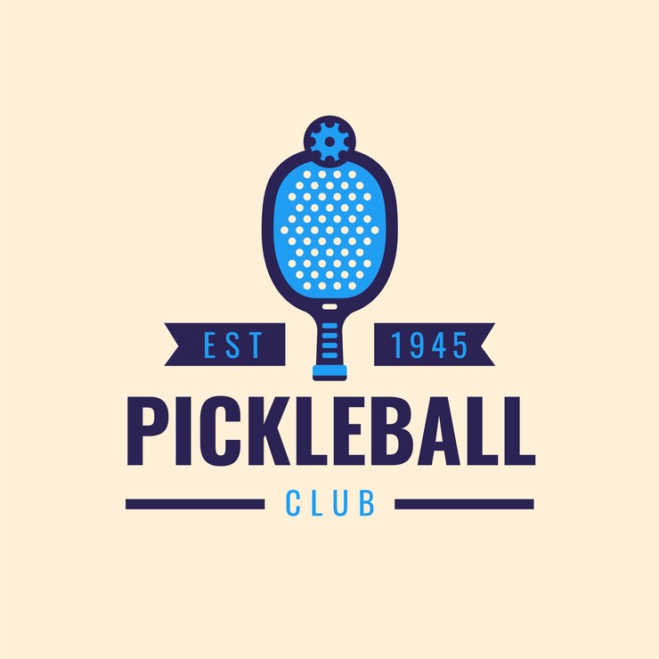 Vetor grátis modelo de logotipo pickleball