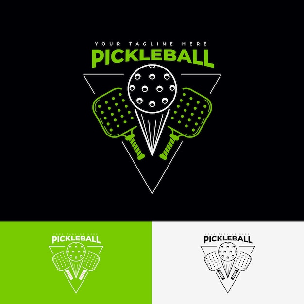 Vetor grátis modelo de logotipo pickleball