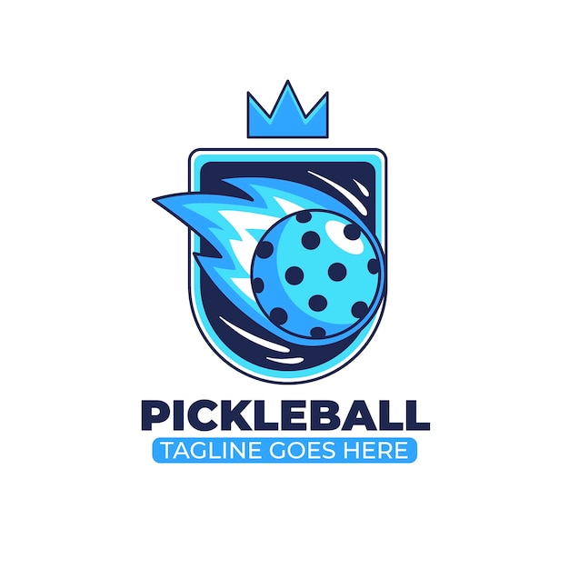 Vetor grátis modelo de logotipo pickleball