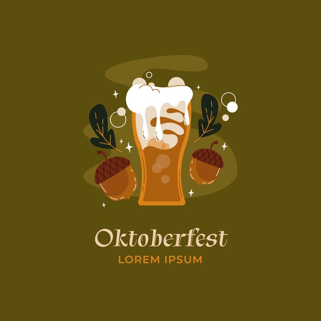 Modelo de logotipo plano oktoberfest