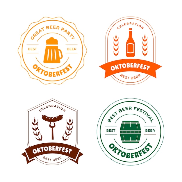 Modelo de logotipo plano para celebração da oktoberfest
