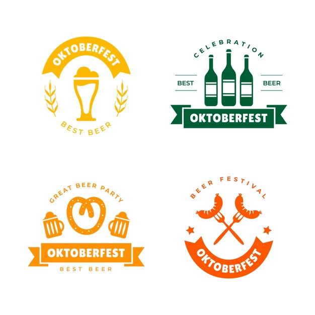 Modelo de logotipo plano para celebração da oktoberfest