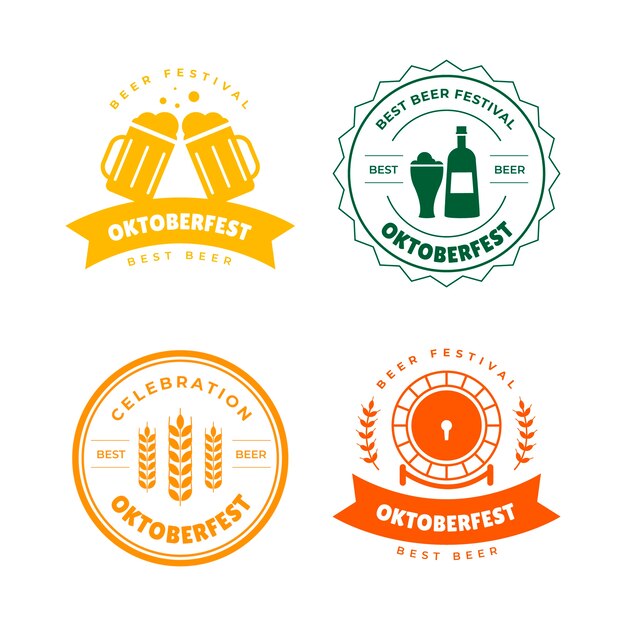 Modelo de logotipo plano para celebração da oktoberfest
