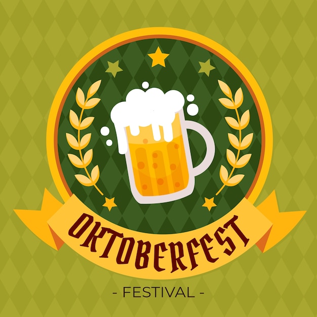 Modelo de logotipo plano para celebração da oktoberfest