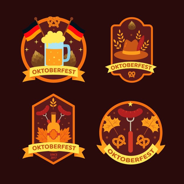 Modelo de logotipo plano para o festival oktoberfest