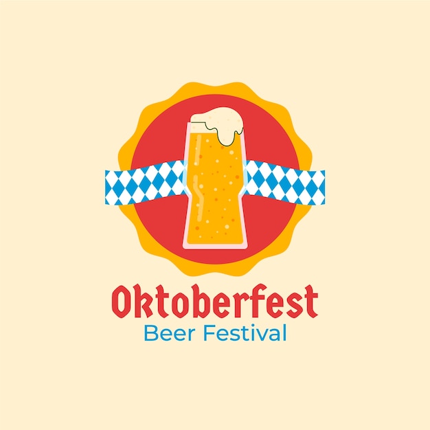 Vetor grátis modelo de logotipo plano para o festival oktoberfest