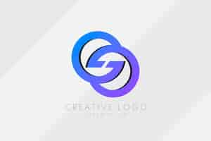 Vetor grátis modelo de logotipo profissional gg