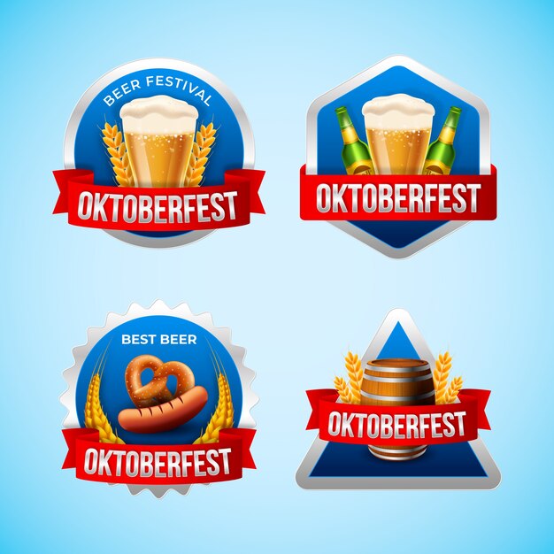 Modelo de logotipo realista para celebração da oktoberfest