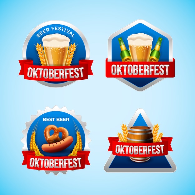 Modelo de logotipo realista para celebração da oktoberfest